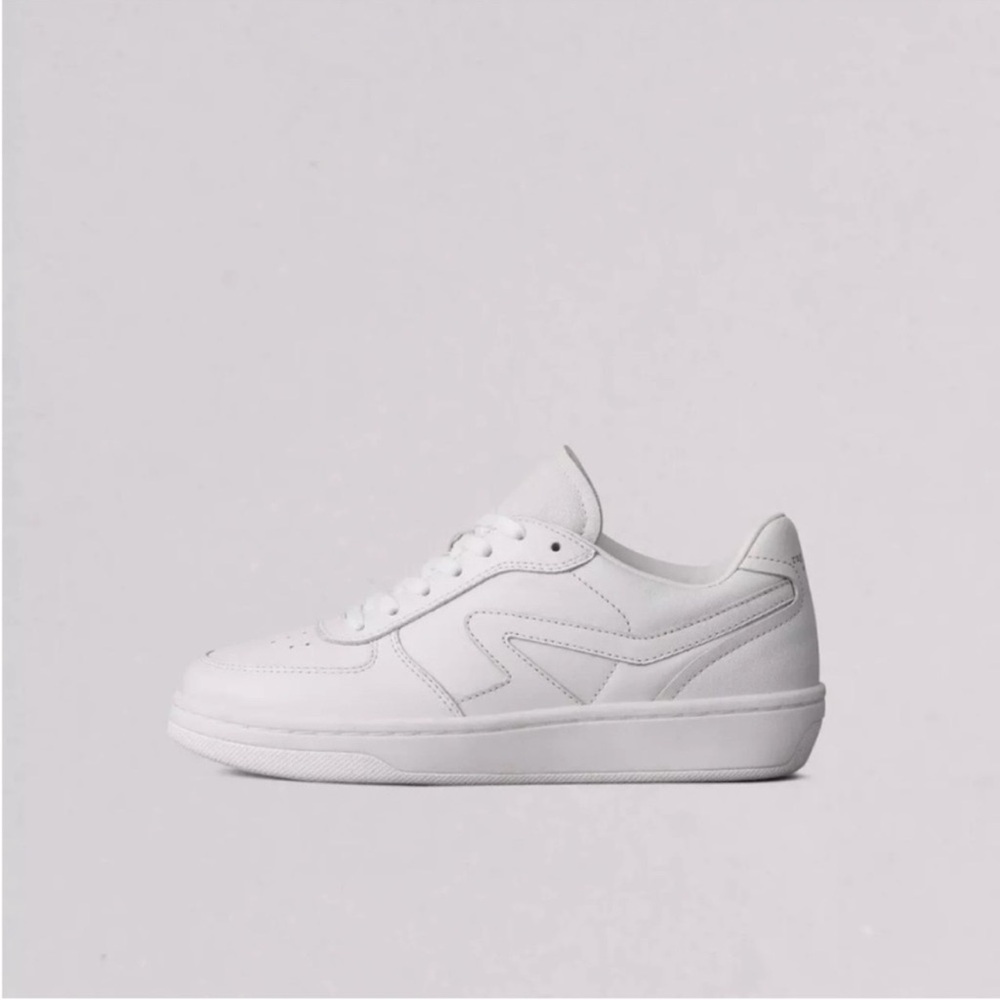 rag & bone Women's Retro Court Leather Sneaker White Platform Lace-Up - Picture 3 of 13